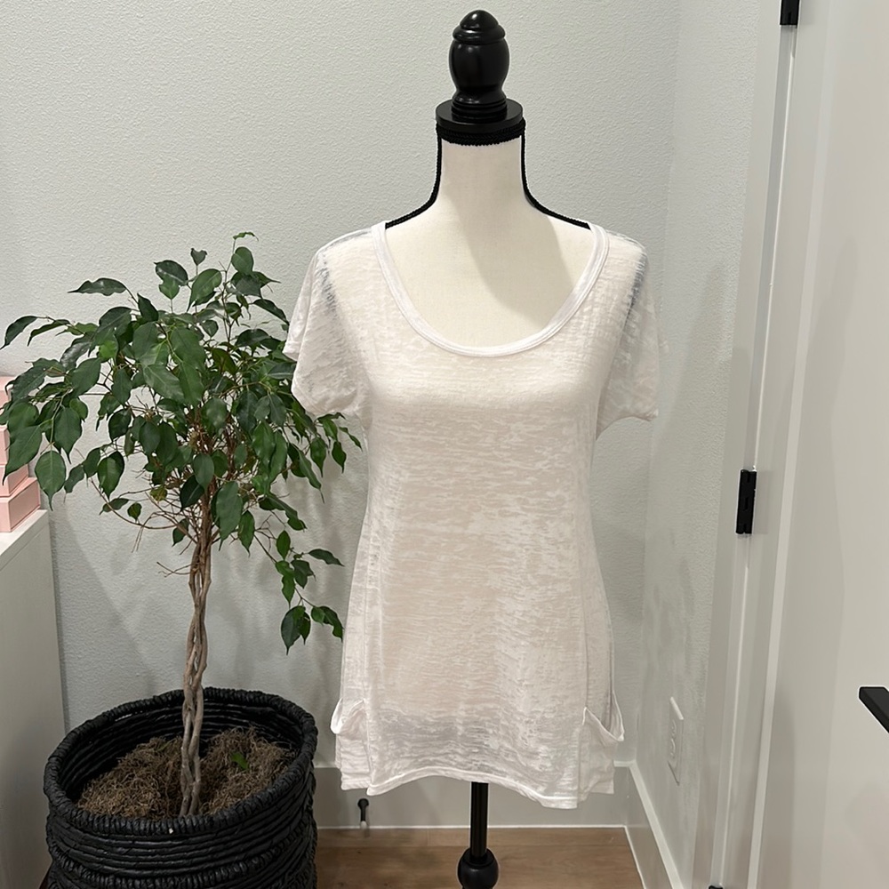 White Semi Sheer Top